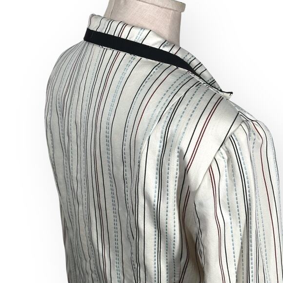 Vintage NANETTE LEPORE Striped Cream Blazer Equestrian Collegiate Ivy League 12 - Picture 6 of 12